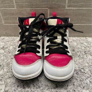 Nike Air Jordan 1 Retro High OG TD Toddler Black Grey Shoes Kids‎ 9c